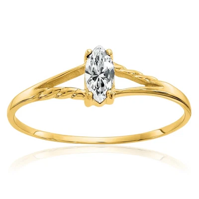 Anillo de topacio de oro macizo de dos tonos de 10K Foto 1 de 4