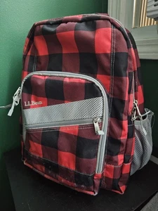 LL Bean Unisex Adulto Negro Nylon Deluxe Paquete de Libros Mochila a Cuadros Rojo Negro - Imagen 1 de 8
