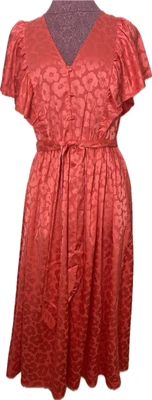 Kate Spade Rambutan Poppy Field Jacquard Women's Orange Dress Size 10 — 第 1/4 张图片