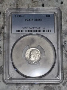 1950-S Roosevelt Dime MS66 PCGS Blue Label - Picture 1 of 2