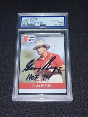 Gary Player Signed 1990 Pro Set Rookie Card PSA Slabbed Golf Legend Inscribed - Image 1 of 2