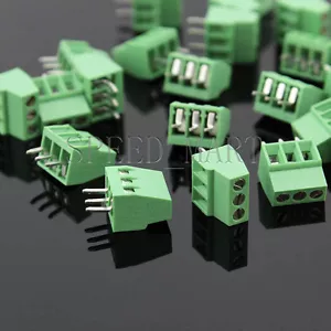 100 pz 3 poli/3 pin 2,54 mm 0,1"" PCB connettore blocco morsetto vite universale - Foto 1 di 4