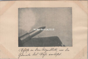 Foto, Kaiserl. Marine, SMS Nassau, Granate verlässt das Rohr, Riga (N)50500