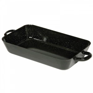 Riess Bratpfanne 37x22x6cm Profi Emaille schwarz Auflaufform Bräter Spülmaschine - Bild 1 von 1