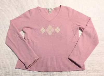 SUÉTER JERSEY ARGYLE CACHEMIR ROSA MUJER GRAYSON & DUNN - TALLA GRANDE Foto 1 de 4
