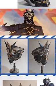 Genshin Impact Mask Fatui The Captain Capitano Helmet Cosplay Full Mask Prop NEW - Picture 1 of 8