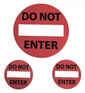 Red DO NOT ENTER Road Sign Novelty Removable Fabric Decal Sticker - Picture 1 of 1