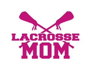 LACROSSE MOM VINYL DECAL RED 6" X 8.25 PICK YOUR COLOR CONTACT SPORTS - Picture 1 of 2