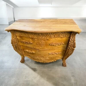 Hand Carved Teak Dresser Console One Of A Kind!! - Picture 1 of 6