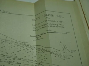 Vintage Map "Staint Helens Bar. From Survey of Sept 1884 Showing adopted...dikes - Picture 1 of 1