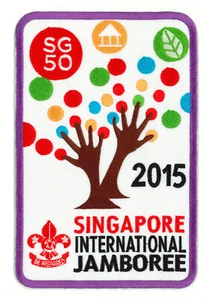 2015 SINGAPORE INTERNATIONAL SCOUT JAMBOREE OFFICIAL JACKET PATCH (BACKPATCH) - Imagen 1 de 2