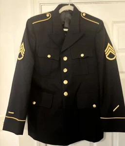 Male Army Service Uniform ASU Dress Blue Enlisted Coat Jacket 37 Regular Classic - Picture 1 of 5