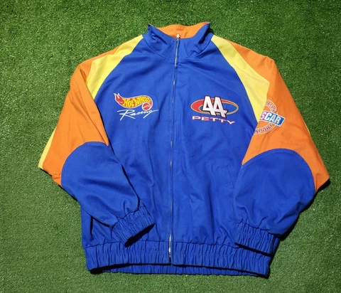 Vintage Logo Athletic NASCAR KYLE PETTY #44 Hot Wheels Mattel Racing Jacket 2XL Cover