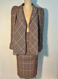 Vintage BIBA Women's Swing Jacket & Skirt in Wool Prince of Wales Check - Picture 1 of 15