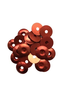 Kart 25 x M8 x 35mm Countersunk Anodised RED CSK Alloy Washer New Kart Parts UK - Picture 1 of 2