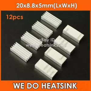 12pcs 20x8.8x5mm Ram Heatsink Chipset Aluminum Heat Sink With Thermal Tapes - Picture 1 of 5