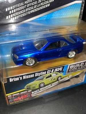 2016 jada toys Diecast 1:64  Fast & Furious brians Bayside blue  skyline GTR R34 - Image 1 of 4