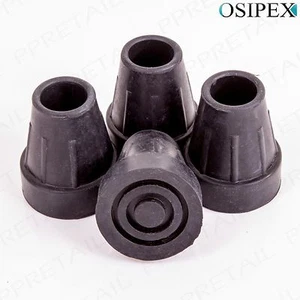 4 x HIGH QUALITY 22mm RUBBER FERRULES Black Non Slip Stop Ends/Tip Crutch/Walker - Picture 1 of 2