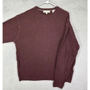 Joseph Abboud Sweater Mens XL Maroon 100% Merino Wool Knit Crew Neck Long Sleeve - Picture 1 of 9