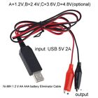 USB 5V to .2V 2.4V 3.6V 4.8V Battery Eliminator Cable for Remote Control