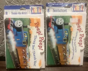 LOT-Thomas the Train Birthday Invitations & ThankYou Notes W/ Envelopes-8 Each - Picture 1 of 12