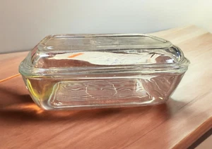 Vintage Arcoroc Glas Kühlschrank Aufbewahrung Schale Klar Behälter Frankreich 6,5" x 4" - Bild 1 von 10