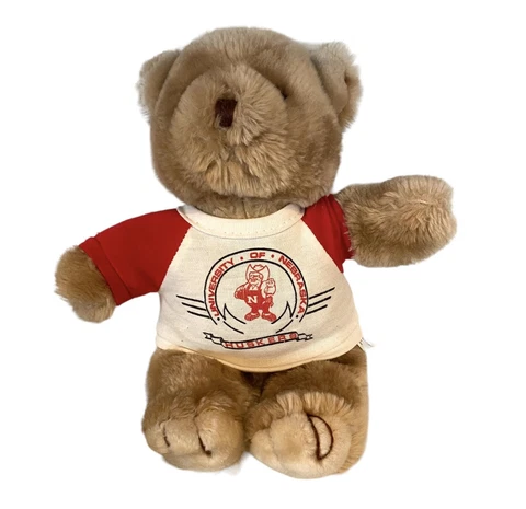 Vintage University Of Nebraska Huskers Teddy Bear W/Herbie Husker T Shirt Rare Cover