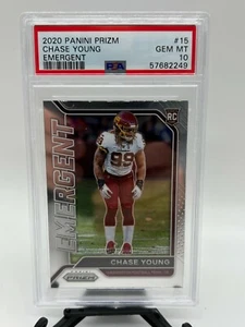 2020 Prizm Football CHASE YOUNG Washington Football Team Rookie Emergent PSA 10 - Picture 1 of 2