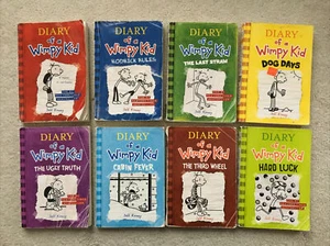 TAGEBUCH EINES WIMPY KINDERBÜCHER 1-8 Taschenbuch Buch Menge OK Zustand siehe Bilder zum Tragen - Bild 1 von 12