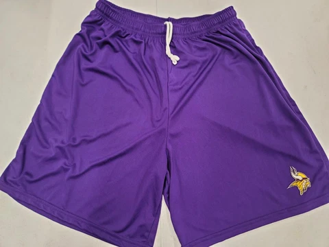 0725 Mens NFL MINNESOTA VIKINGS Polyester Jersey SHORTS Purple Black New Cover