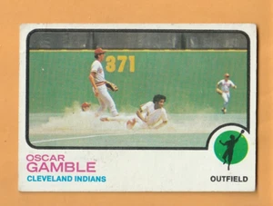 Oscar Gamble Cleveland Indians 1973 Topps #372 Montgomery Alabama Gum Stain - Picture 1 of 2
