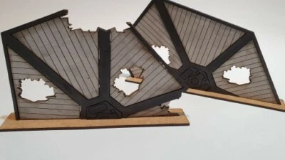 28 mm ciencia ficción dañadas T alas de combate MDF terreno pintado  Foto 1 de 4