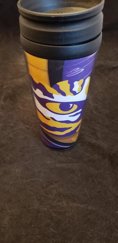 LSU TIGERS 14 OZ DOUBLE WALLED TRAVEL TUMBLER NEW Cover