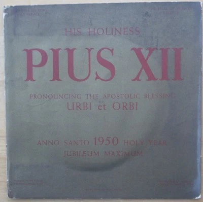 Rare Pope Pius XII Pronouncing the Apostolic Blessing - 1949 7" - 78RPM - Image 1 of 3