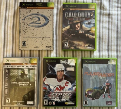 Lot of 5 Xbox Games, Halo 2 SteelBook Edition, COD 2 Big Red One, Splinter Cell - Image 1 of 4