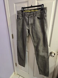 ARMANI Jeans Mens Size 34 W / 34 L Gray Slim Denim Fit Button Fly - Picture 1 of 7