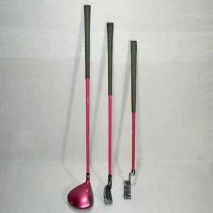 Right Handed Barbie Play Into Pink Girls Flex Kids Driver, Iron, & Putter 0821! - Picture 1 of 8