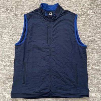 FootJoy Vest Mens Size Large Blue Sleeveless Golf Full Zip Fleece Lined Quilted - Image 1 of 4