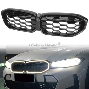 Gloss Black Front Bumper Kidney Grille w/Light For BMW 3 series G20 G21 Facelift - Bild 1 von 24