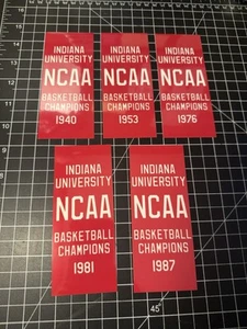 3 SIZES - INDIANA HOOSIERS MENS BASKETBALL CHAMPIONS DECAL BANNERS - Picture 1 of 3