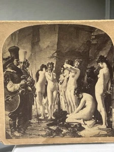 Antica stereocard ~ Edouard de Beaumont Les Femmes Sont Cheres ~ Nudi artistici - Foto 1 di 11