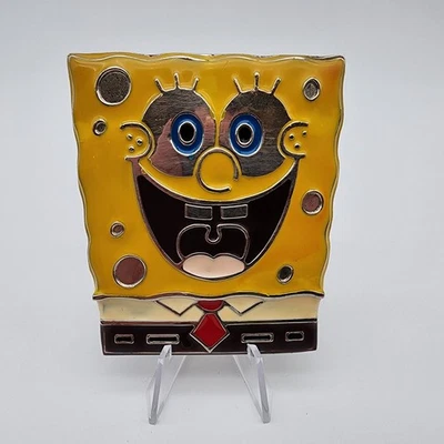 Raro Años 90 Y2K De Colección Bob Esponja Pantalones Cuadrados Hebilla Cinturón Divertido Esmalte Brillante  Foto 1 de 4