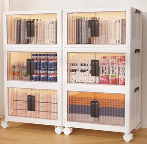 6 Collapsible Storage Cabinet Box Organizers & Storage Containers Wheels SEALED - Picture 1 of 6