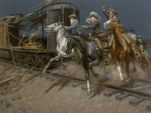 Sundance & the Wild Bunch by Andy Thomas - Paper Giclee Ltd Ed S/N 500 18x24 - Picture 1 of 4