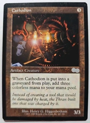 MTG Magic The Gathering Card Cathodion Artifact Creature Urza's Saga  - Image 1 of 2