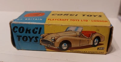 Corgi Toys 305 Triumph TR3. Original Box Only - Image 1 of 4
