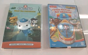 Octonauts Meet The Octonauts & Fisher Price Team GeoTrax All Aboard DVD's  - Imagen 1 de 9