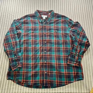 Camisa de franela de peso pesado Duluth Trading a cuadros verde rojo azul para hombre talla 3XL - Imagen 1 de 4
