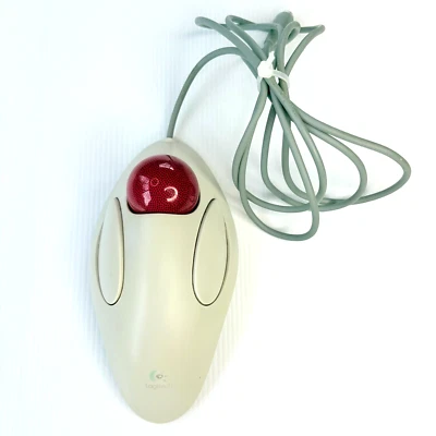 Logitech Trackman T-CM14 Marble Mouse Wired Trackball Vintage Pc Parts For Parts - Image 1 of 4