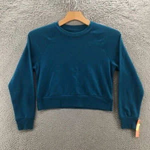 Colsie Sweater Womens XS Blue Cropped Pullover Long Sleeve Crewneck Casual NEW - Picture 1 of 19
